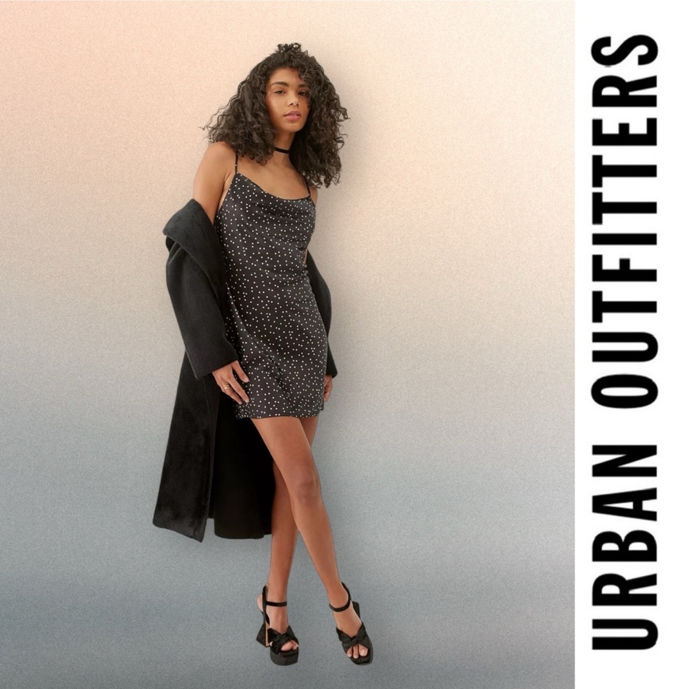 Urban Outfitters Mallory Cowl Neck Satin Slip Mini‎ Dress, Size M, MSRP $49